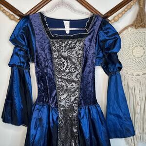Unbranded Blue Printcess Historical Fancy Regal Costume Dress